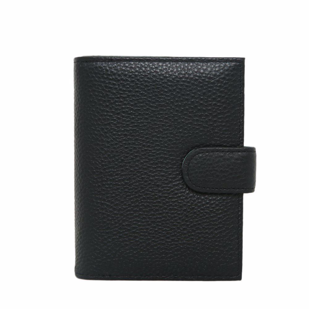 Кошелек женский Royal Bag Italy IT-D-8578A на кнопке с монетницей Черный (5790)