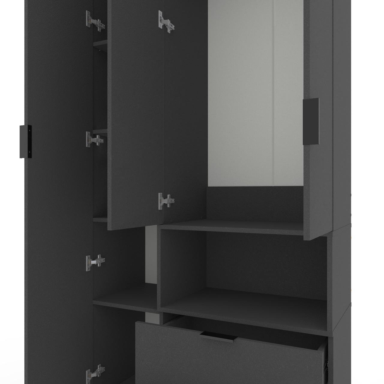 Шкаф Metkas Home A002R ЛДСП 1000x420x2300 мм Антрацитовый - фото 4 Шкаф Metkas Home A002R ЛДСП 1000x420x2300 мм Антрацитовый - фото 4