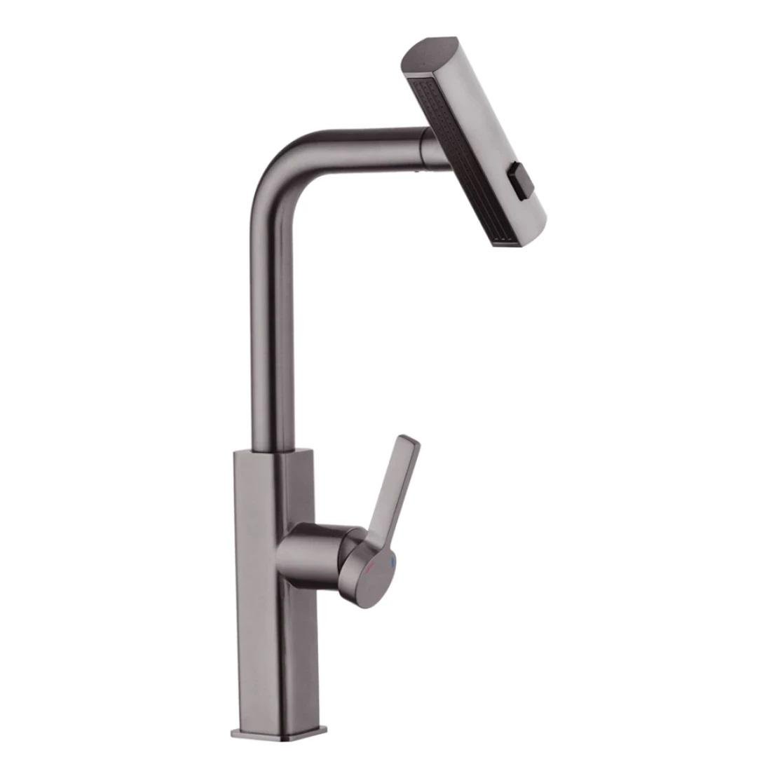 Смеситель для кухни с выдвижным изливом Kroner KRP Edelstahl Klassisch PVD03918