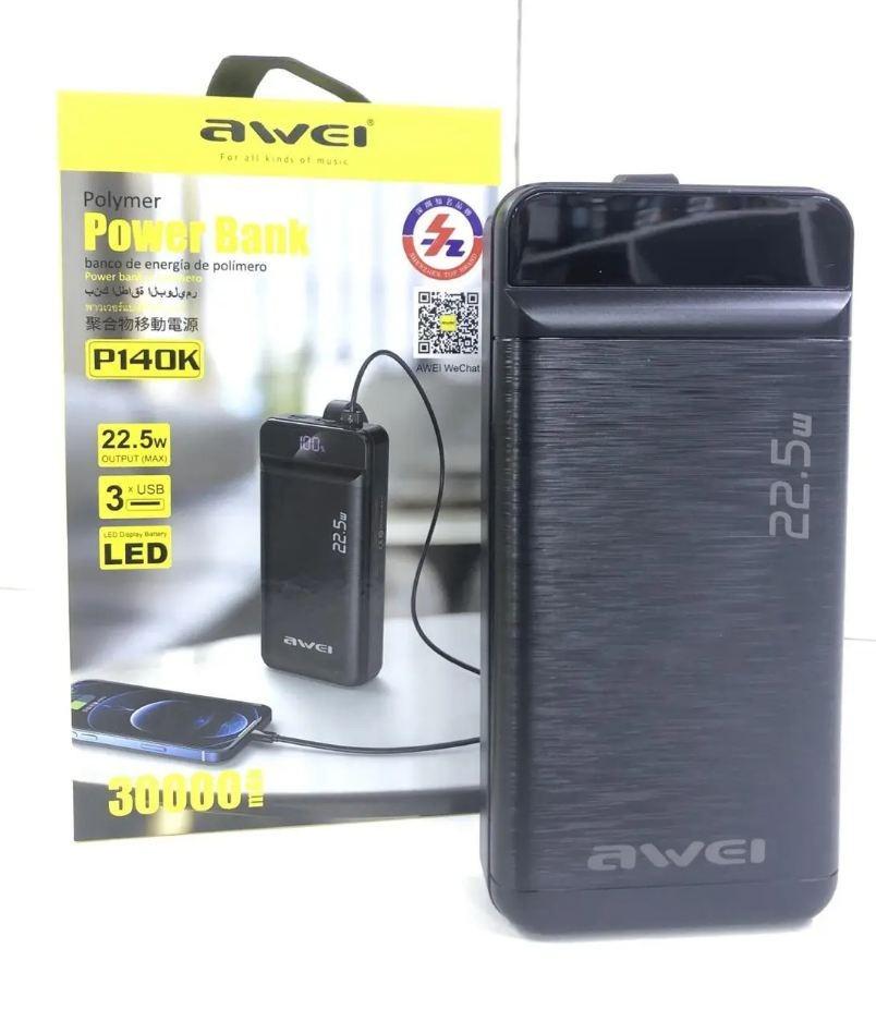 Повербанк Awei PI4OK 30000 mAh 22,5W (15468201) - фото 7