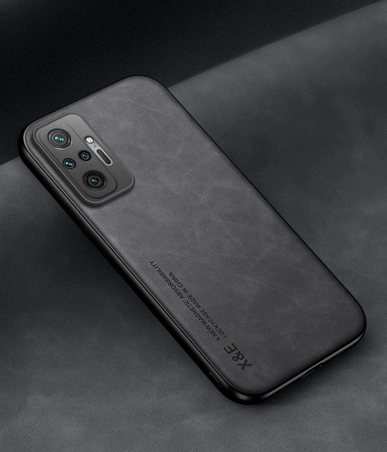 Кожаный чехол XnE Xiaomi Redmi Note 10 Pro с металлической вставкой Black (34274-2B)