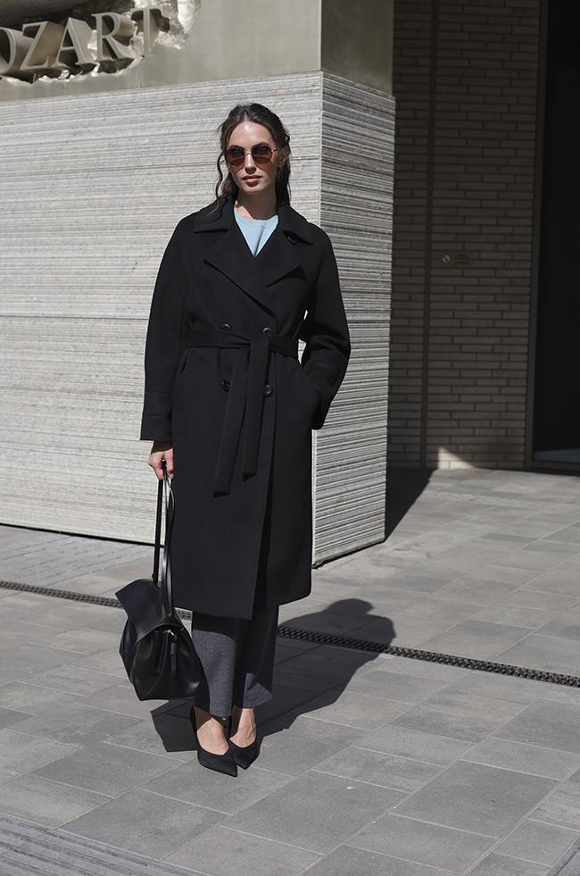 Пальто Lipar с подвернутыми рукавами р. 52 Черный (6309/3)