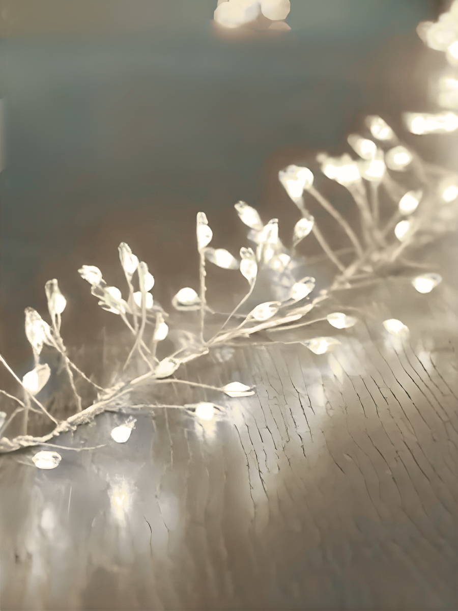 Гірлянда роса Мішура 20 м 600 LED 8 режимів Холодне біле світло/Прозорий дріт (6844834337) - фото 7