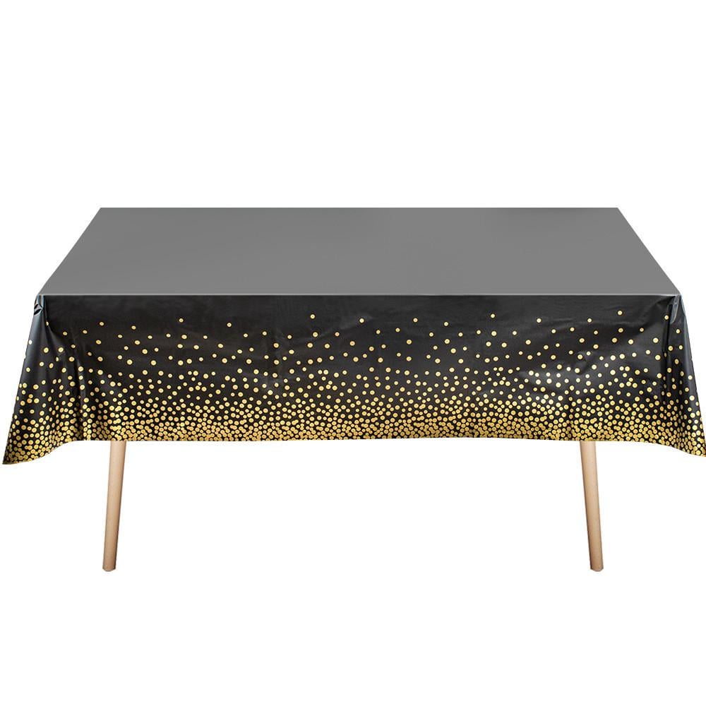 Скатерть клеенка из фольги 274x137 см Черно-золотистый (Е23-202) - фото 1 Скатерть клеенка из фольги 274x137 см Черно-золотистый (Е23-202) - фото 1