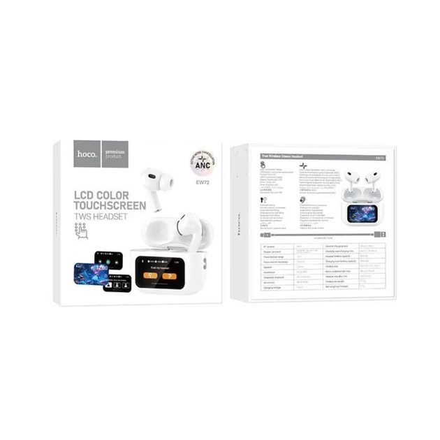 Наушники беспроводные Hoco вакумные с дисплеем Белый (EW72) - фото 4 Наушники беспроводные Hoco вакумные с дисплеем Белый (EW72) - фото 4