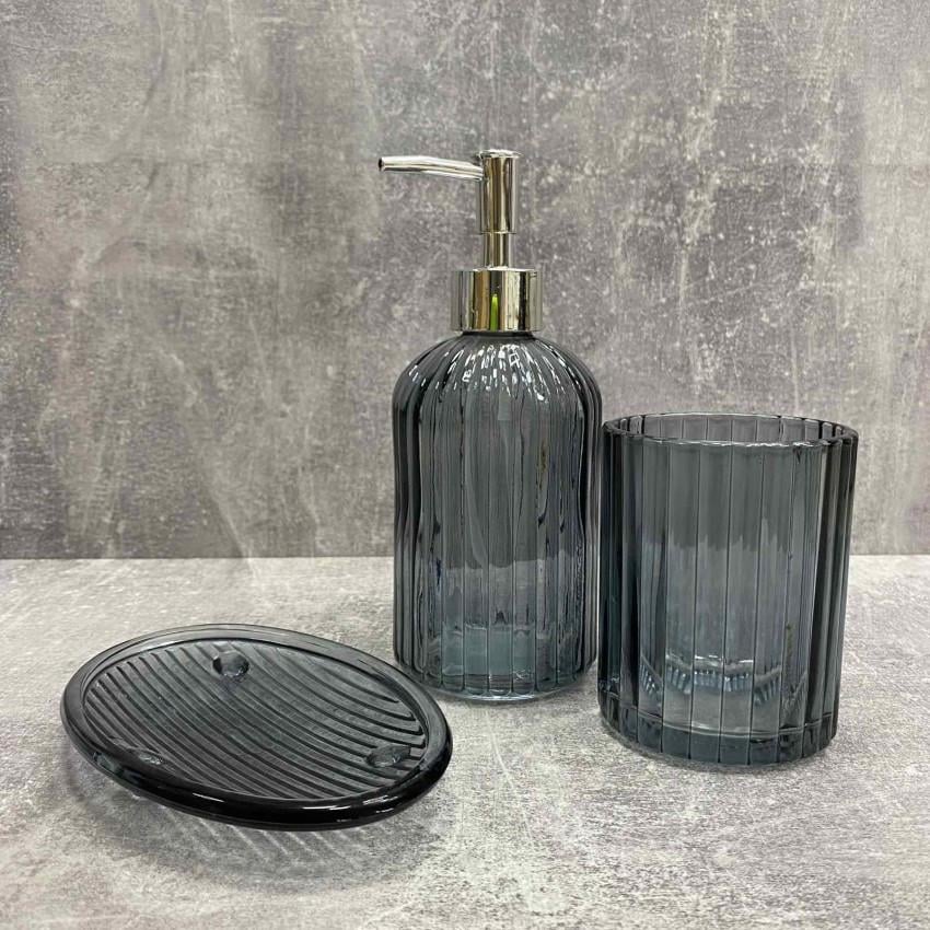 Набор аксессуаров для ванной комнаты S&T 888-159 Flora ARI из тонированного стекла 3 пр. Grey (1921945993)