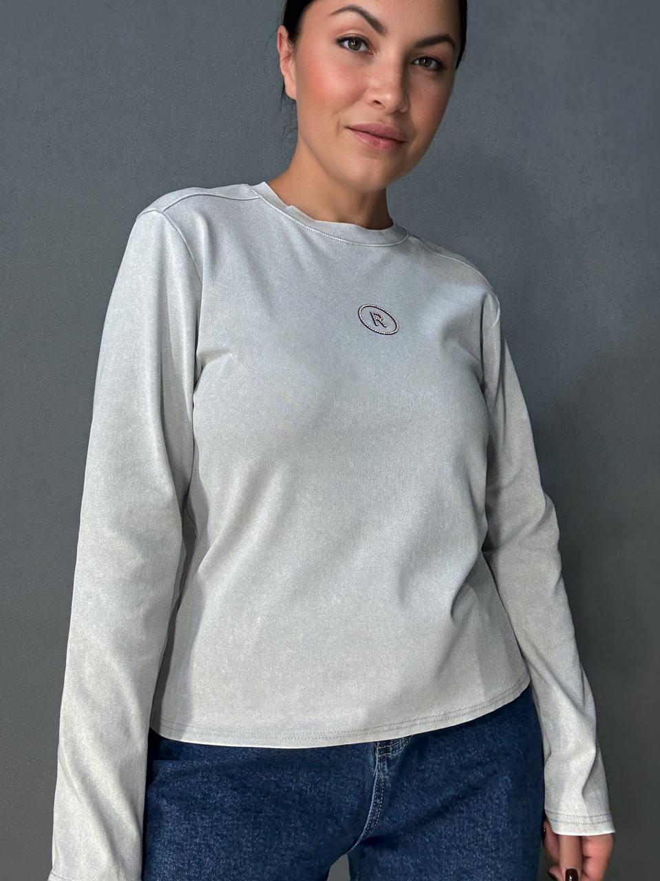 Лонгслів жіночий A-N 2517-5 трикотажний варка тай-дай з камінчиками R OS Сірий (4894) - фото 5 Лонгслів жіночий A-N 2517-5 трикотажний варка тай-дай з камінчиками R OS Сірий (4894) - фото 5