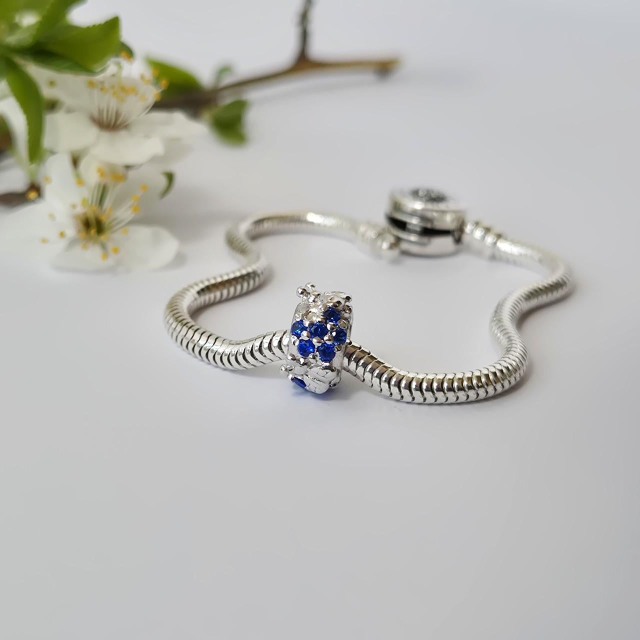 Шарм Бусы Цветок серебро 925 пробы родированное 2,20 г (826р)