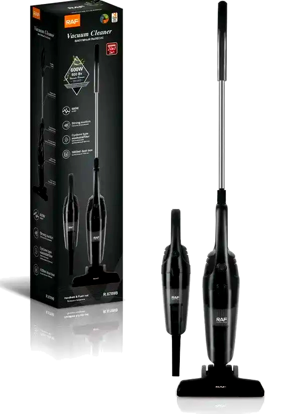 Пылесос ручной колбовой RAF R.8709 и 600 Вт Черный (28796505)
