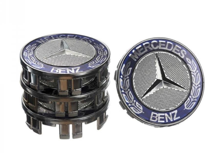 Комплект колпачков для литых дисков Vitol Mercedes 75x70 ABS пластик 4 шт. Серый