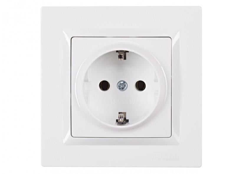 Розетка Luxel Jazz 9004 1-я с/з Белый (00000038422)
