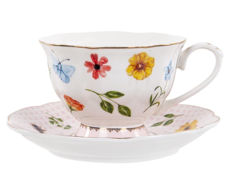 Набір чайних чашок Lefard Blossom порцелянових з блюдцем на 2 персони 220 мл Рожевий/Білий (922-086) - фото 6 Набір чайних чашок Lefard Blossom порцелянових з блюдцем на 2 персони 220 мл Рожевий/Білий (922-086) - фото 6