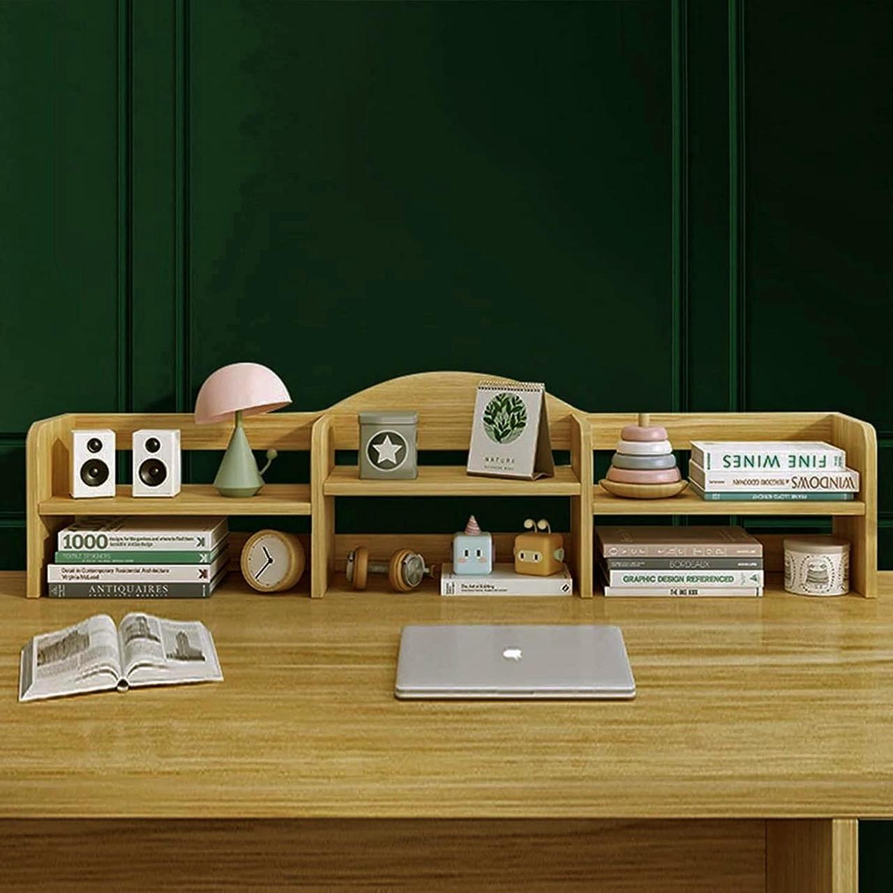 Полиця-надбудова настільна з дерева Далері тектона (АКД-012624)