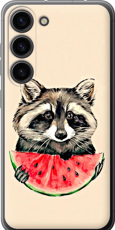 Чехол на Samsung Galaxy S23 Енотик с арбузом (4605u-2907-42517) Чехол на Samsung Galaxy S23 Енотик с арбузом (4605u-2907-42517)