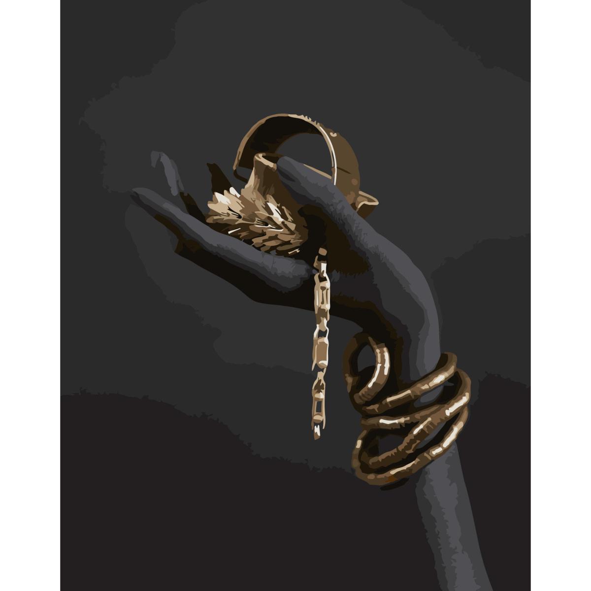 Картина по номерам Strateg Премиум Рука с украшениями с лаком 40х50 см (SY6791)