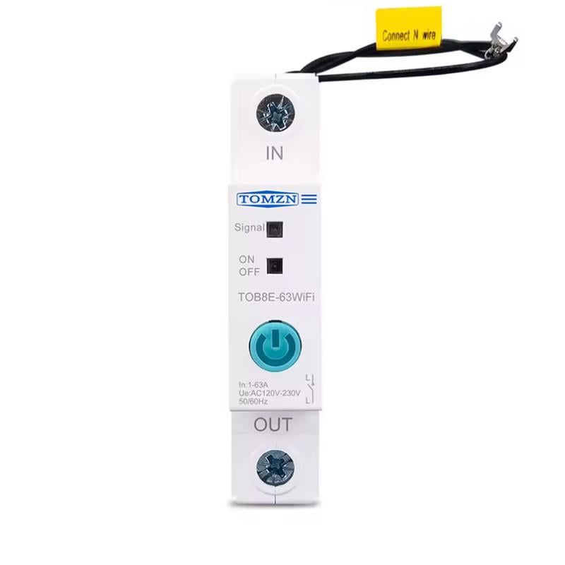 Выключатель умный WiFi TOMZN с полной защитой/счетчиками/таймером 1P 63A 230V eWeLink (TOB8e-63WiFi)