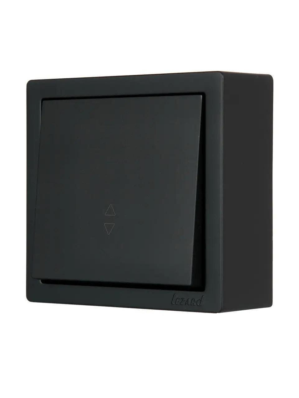 Выключатель одноклавишный Lezard LETO проходной Черный (752-4200-105)