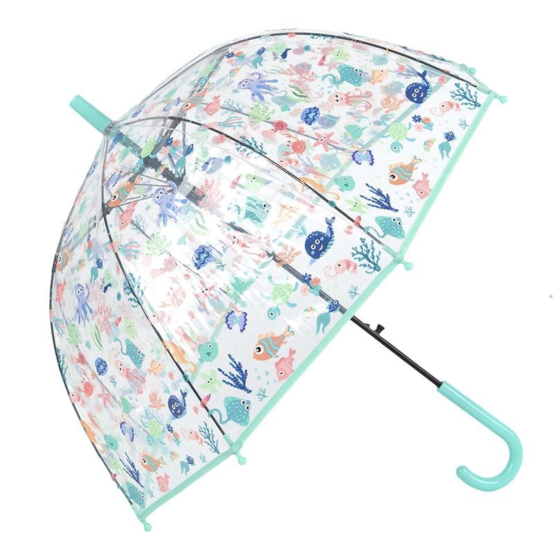 Зонтик детский полуавтоматический RST RST060A Turquoise Подводный мир тростник (2663366044)