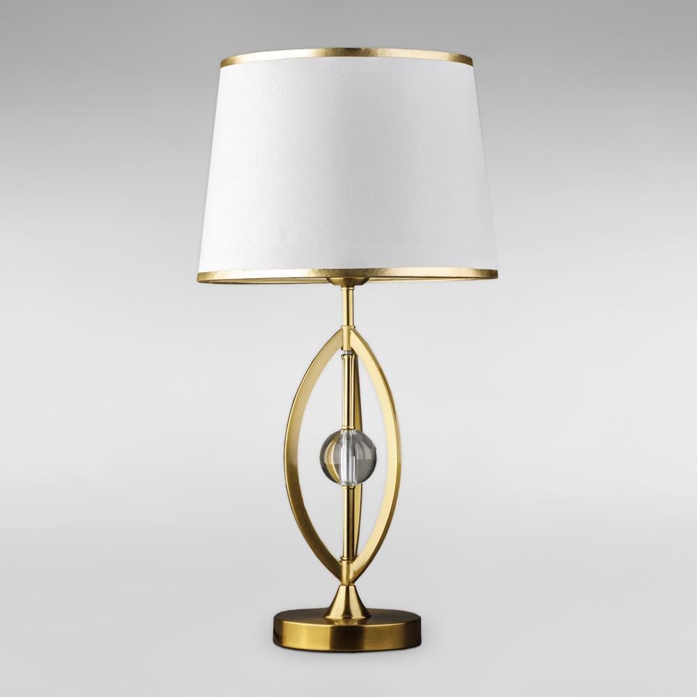 Лампа настільна з абажуром Light House DL-18758/1T Латунь/ Білий Лампа настільна з абажуром Light House DL-18758/1T Латунь/ Білий