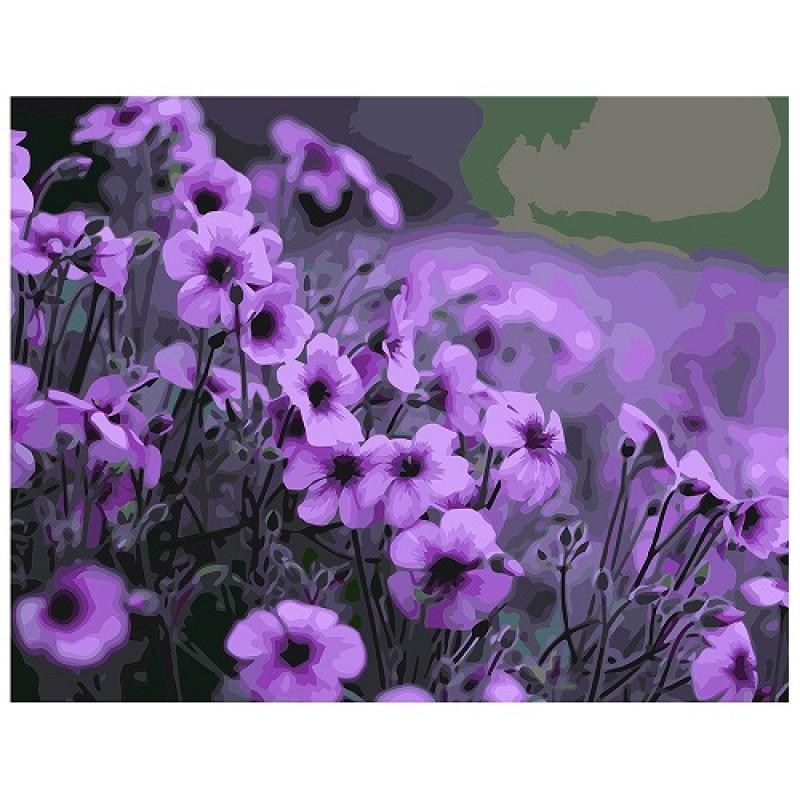 Картина по номерам VA-0533 Фиолетовые цветы р. 40x50 см