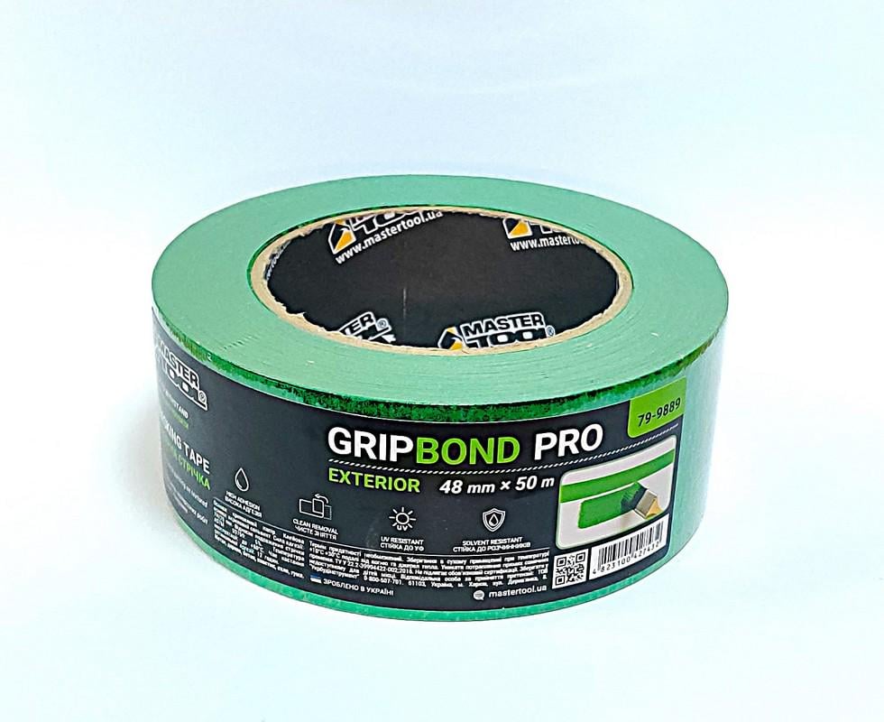 Лента малярная для грубых работ MasterTool GripBond Pro Exterior 48 мм х50 м Зеленый (79-9889) Лента малярная для грубых работ MasterTool GripBond Pro Exterior 48 мм х50 м Зеленый (79-9889)
