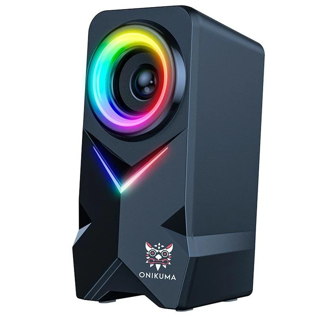 Колонки компьютерные акустика для ПК Onikuma L2 с RGB подсветкой 10 W BT/AUX/USB Black - фото 3