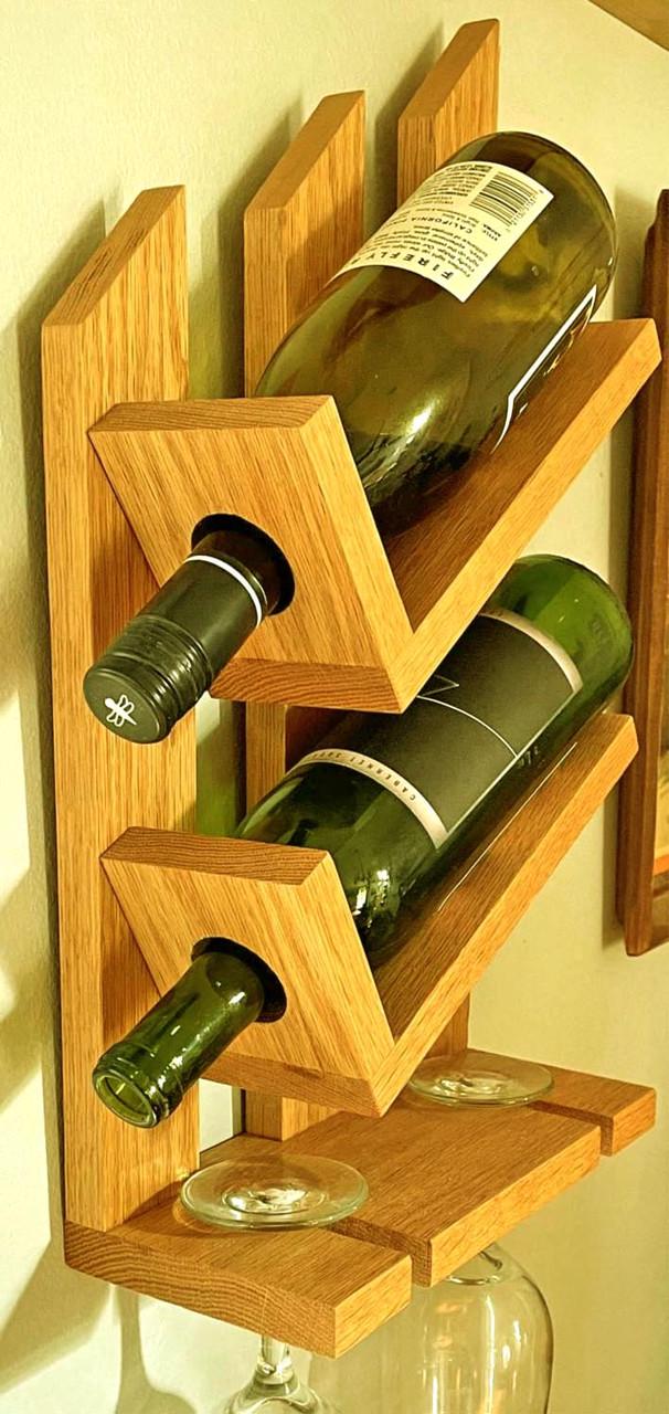 Полка для вина настенная из дерева Акита Карри (ПНК-004803)