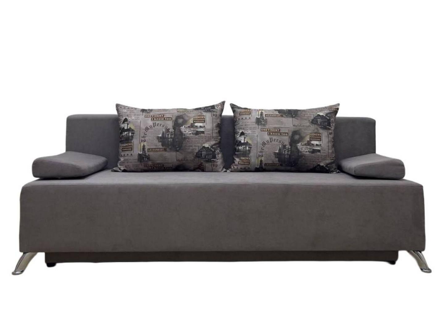 Диван Virkoni Танго еврокнижка Аляска 04/Лейзур 189x83x71 см Пепельный/Принт (447040101-11050400) - фото 1