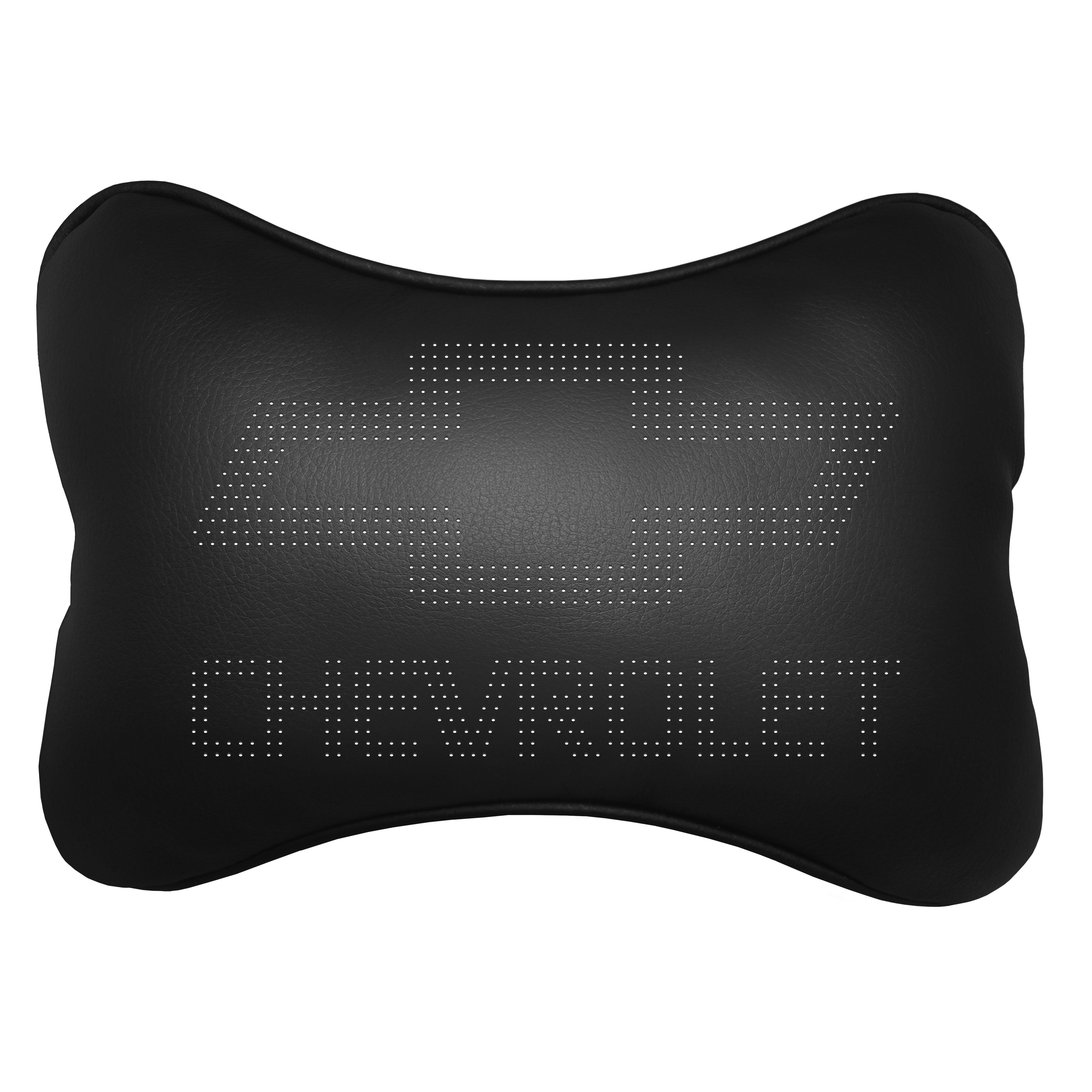 Подушка автомобільна Avtolife Chevrolet для шиї з екошкіри Чорний (AVT-LBL-18) - фото 1