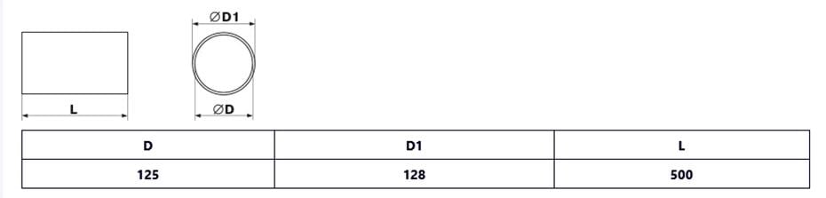 Канал вентиляционный пластиковый круглый Ventika 2005 d125 0.5 м ПВХ Белый - фото 2 Канал вентиляционный пластиковый круглый Ventika 2005 d125 0.5 м ПВХ Белый - фото 2