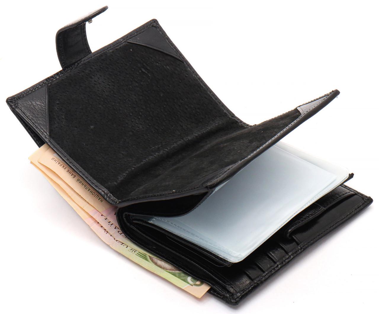 Портмоне мужское Marco Coverna из натуральной кожи с отделением под автодокумент Черный (MC-2090H-1) - фото 7 Портмоне мужское Marco Coverna из натуральной кожи с отделением под автодокумент Черный (MC-2090H-1) - фото 7