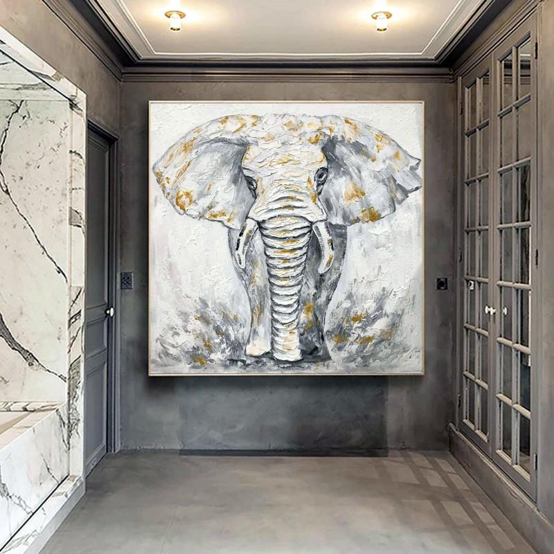 Картина на холсте ArtSale Слон 70х70 см anml0009
