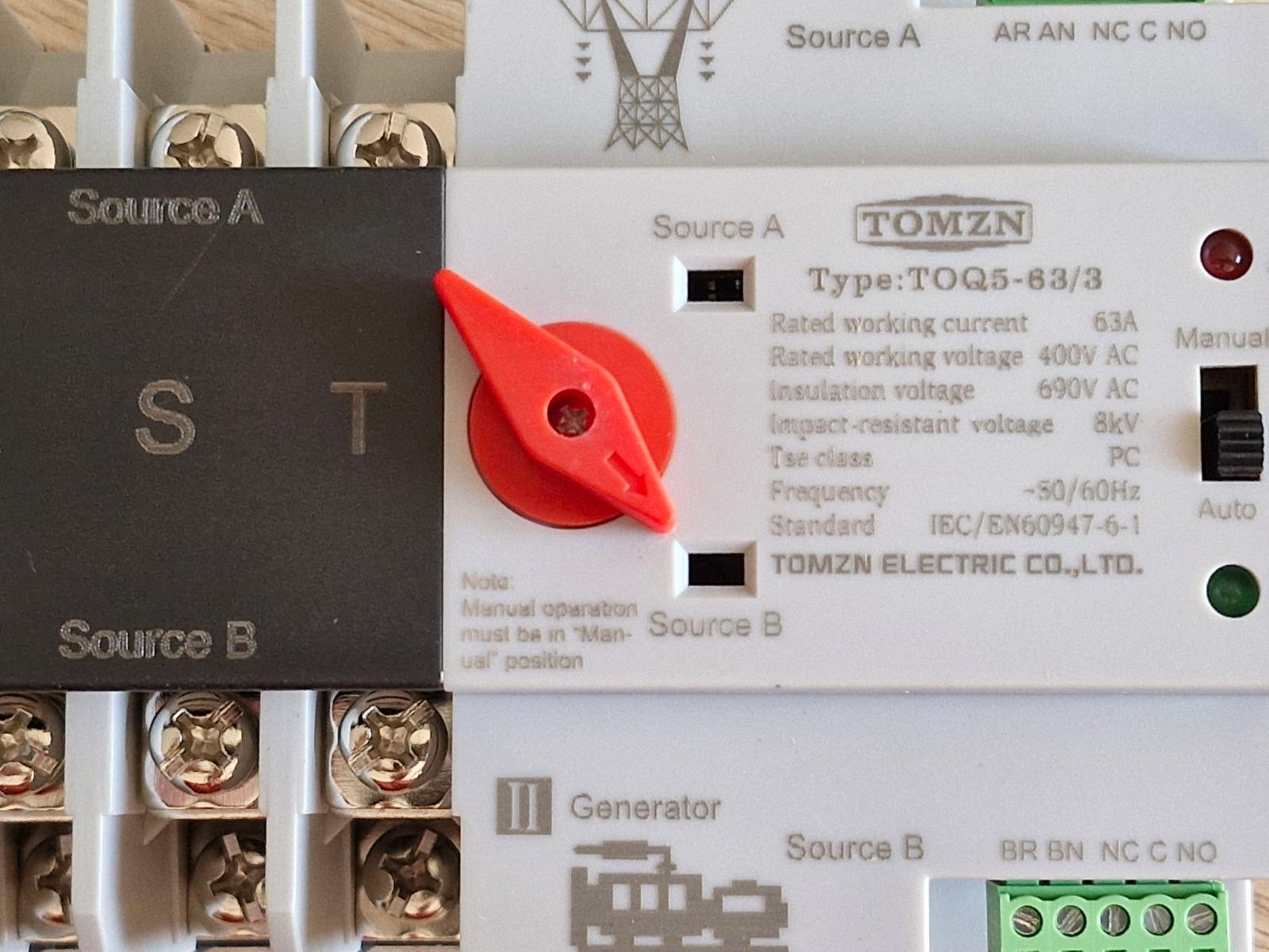 Автомат введення резерву TOMZN TOQ5-100/3 трифазний 3P триполюсний АВР автоматичний перемикач (101658514) - фото 5