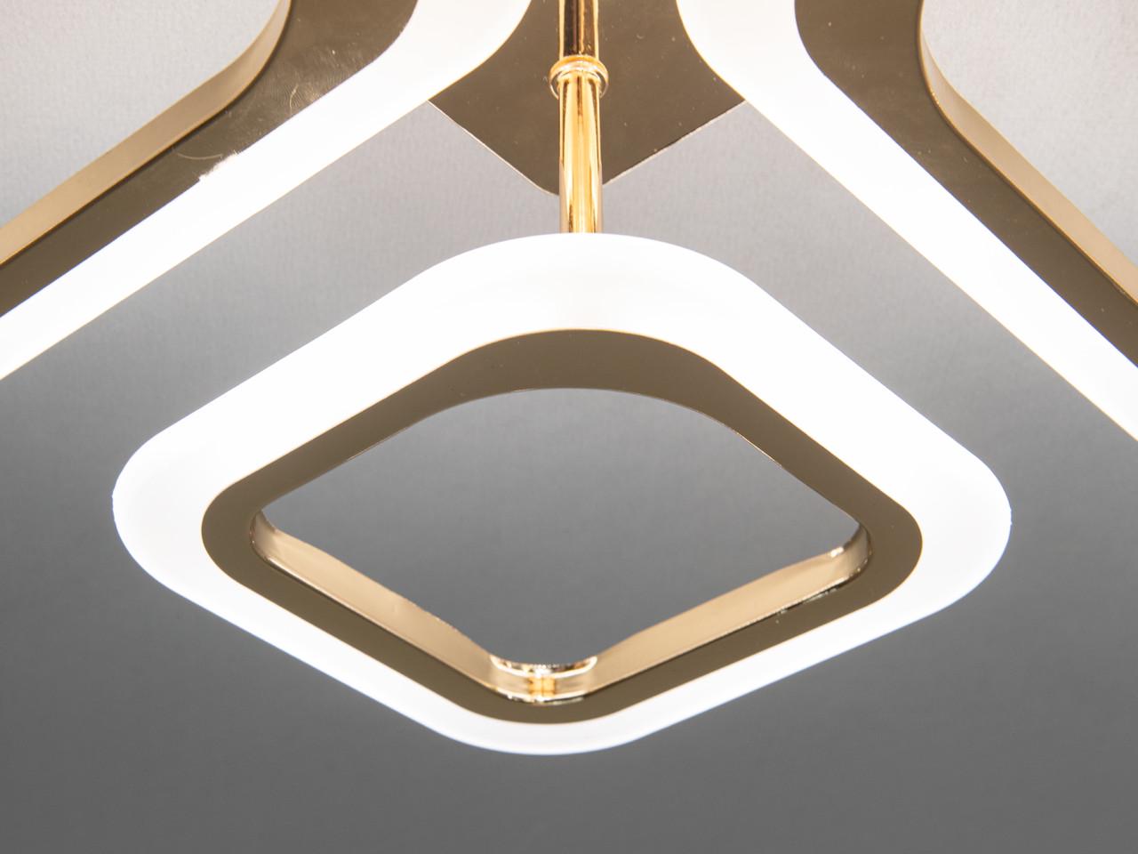 Люстра світлодіодна з димером на кухню A8060-2+2GDIM-LS 52W на 8 м2 Золотий (2498532949) - фото 3