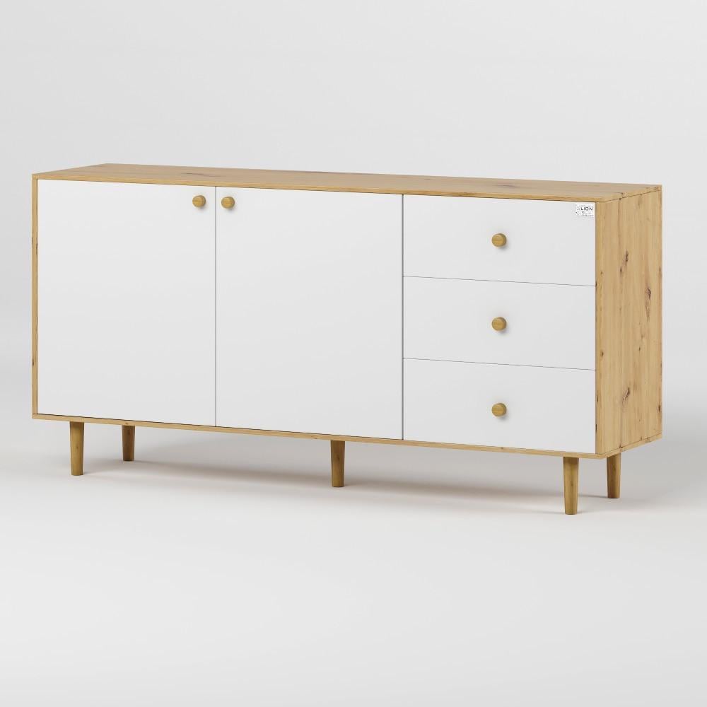 Комод Lion Хьюге-5 Дуб Артизан/Нимфея Альба (Lion-041010)