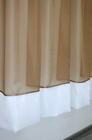 Занавеска на кухню шифон 280х170 см Коричневый/Белый (047к) - фото 4 Занавеска на кухню шифон 280х170 см Коричневый/Белый (047к) - фото 4