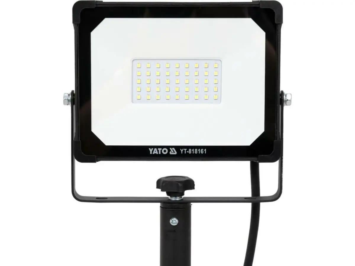 Прожектор с SMD-диодным излучением YATO: 30 Вт, 230 В,2850 Lm, на штативе h=0.6-1.22 м, кабель-2м [6]