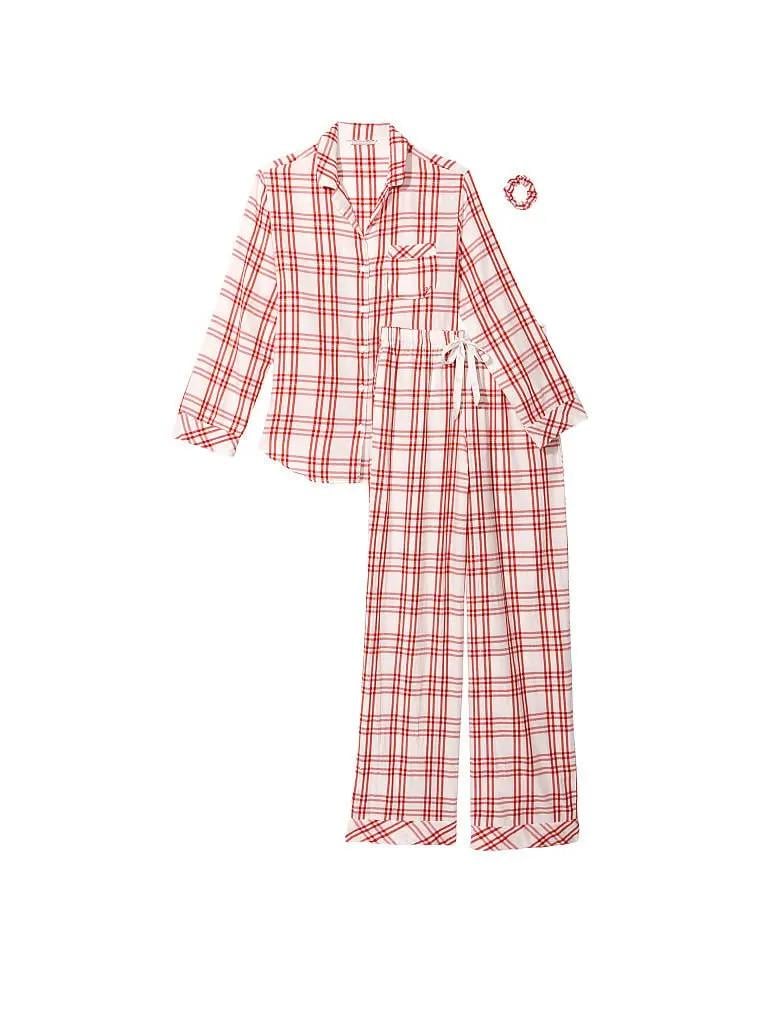 Пижама женская фланелевая Victoria's Secret рубашка/брюки в клетку L Белый (2413097674) - фото 3 Пижама женская фланелевая Victoria's Secret рубашка/брюки в клетку L Белый (2413097674) - фото 3