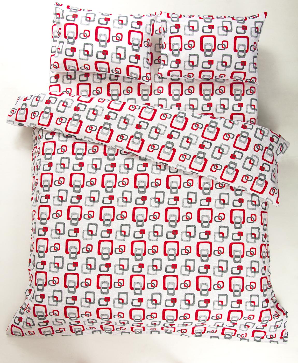 Комплект постільної білизни Lotus Delta V1 ранфорс сімейний Червоний (19570) - фото 2