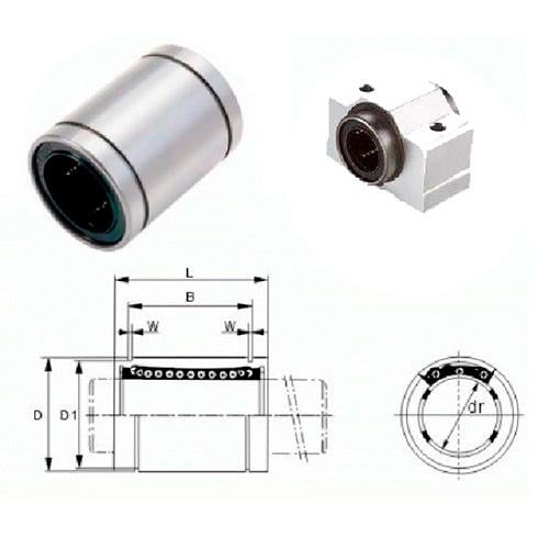 Підшипник лінійний LM12UU для 3D-принтера 21 мм - фото 2 Підшипник лінійний LM12UU для 3D-принтера 21 мм - фото 2