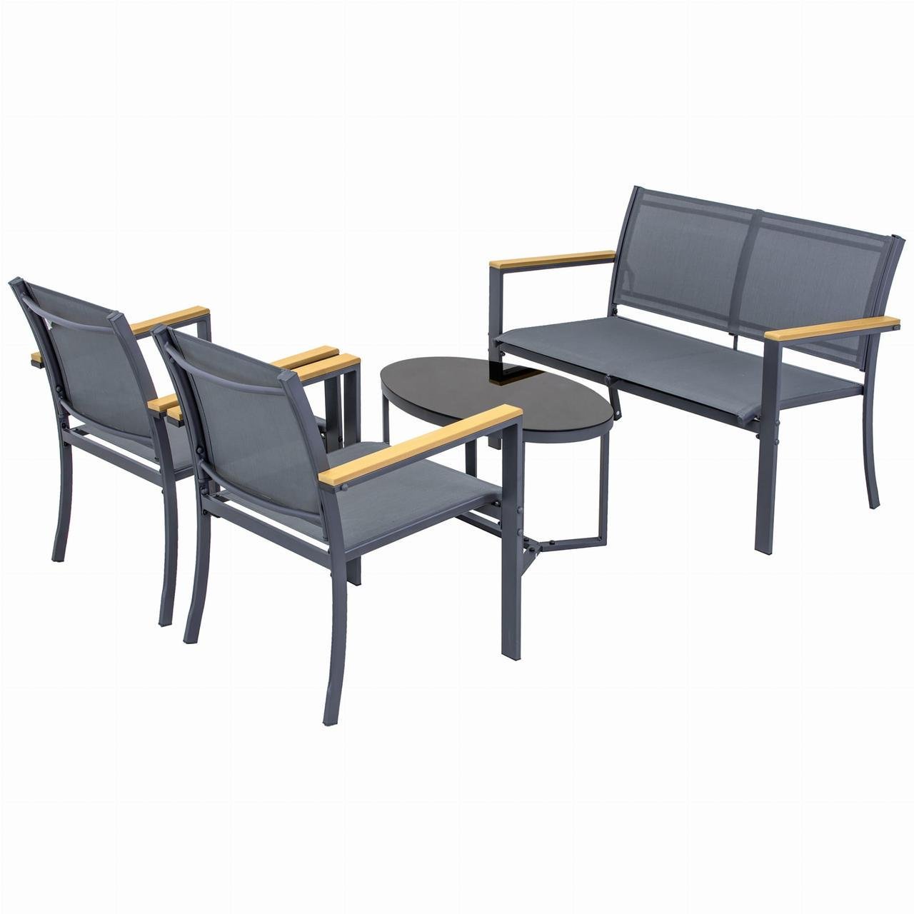 Комплект садовой мебели JUMI Lounge софа/2 кресла/столик Серый (2730786059)