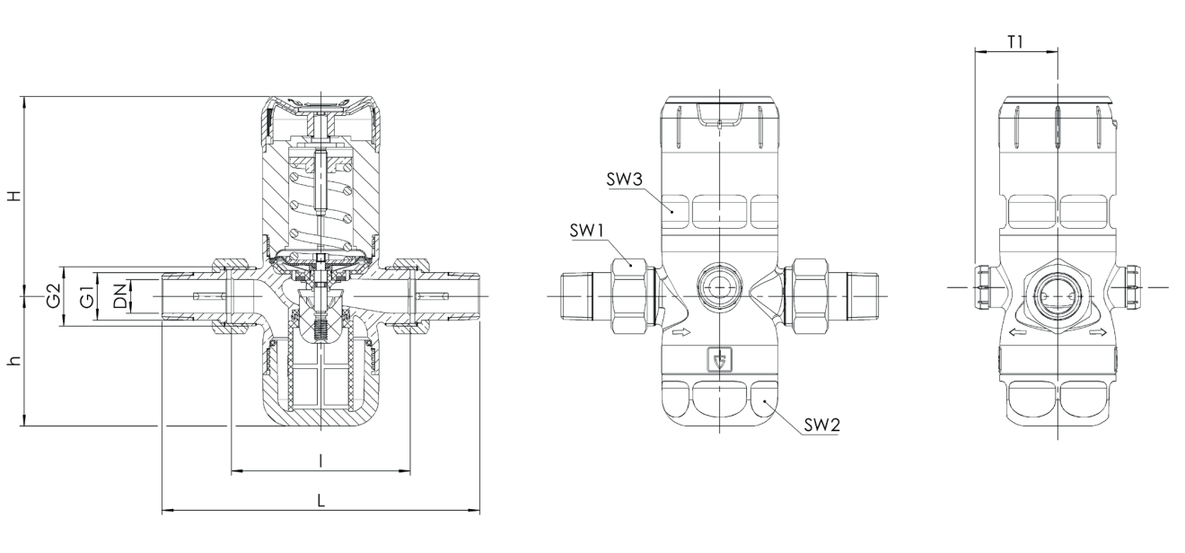 Редуктор тиску холодної води 40С Goetze ДУ20 3/4" серія 9000 (9060mFO-SP-15-PN16) - фото 2