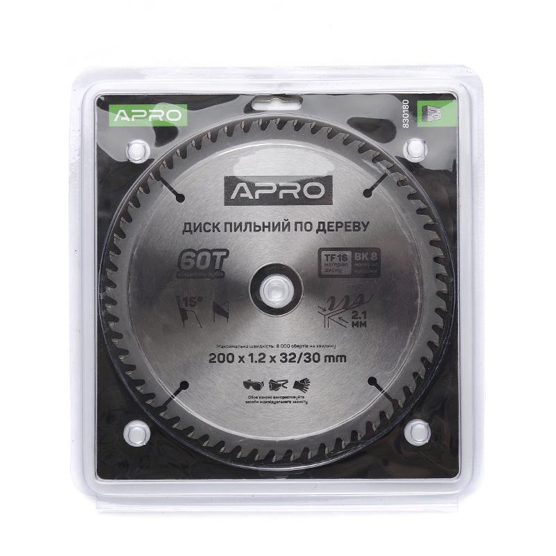 Пильный диск по дереву Apro 200х32/30х60Т (830180) - фото 2