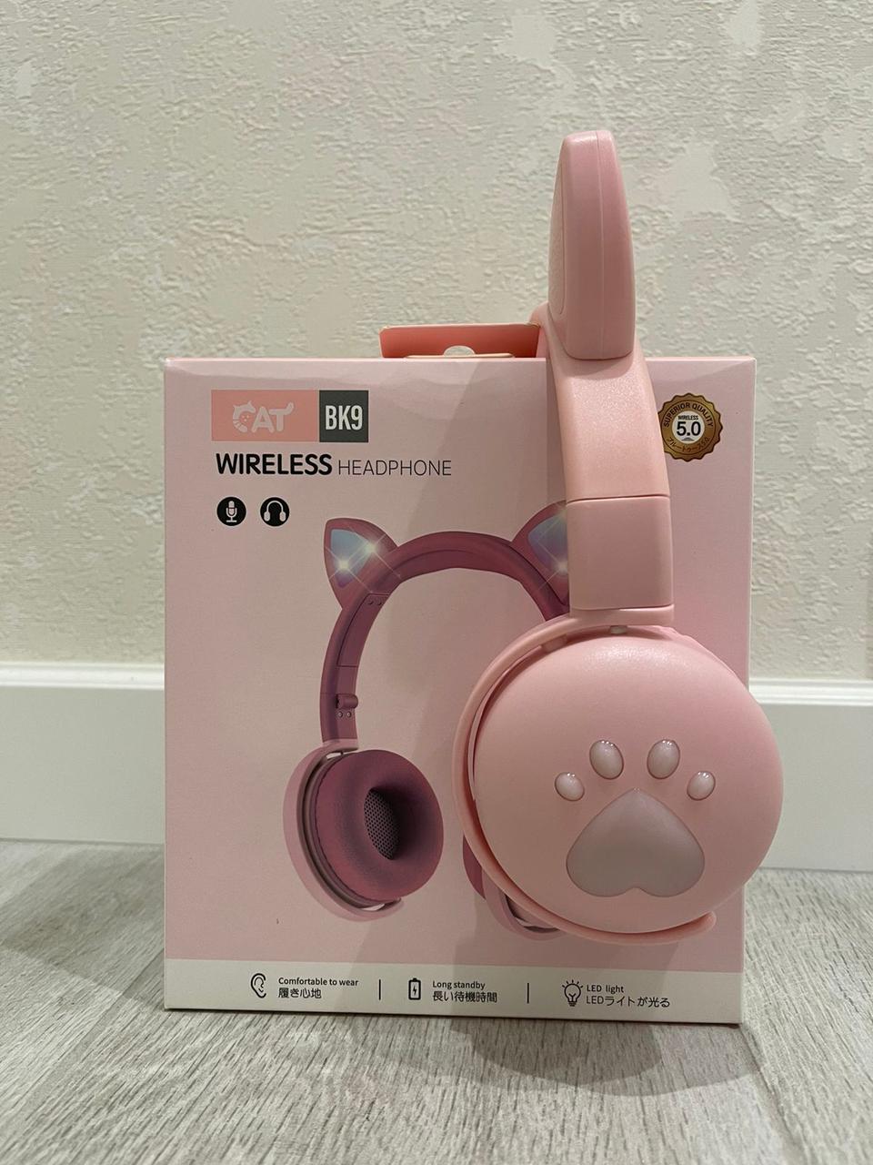 Наушники беспроводные детские CAT ВК-9 LED Розовый (26389247) - фото 2 Наушники беспроводные детские CAT ВК-9 LED Розовый (26389247) - фото 2
