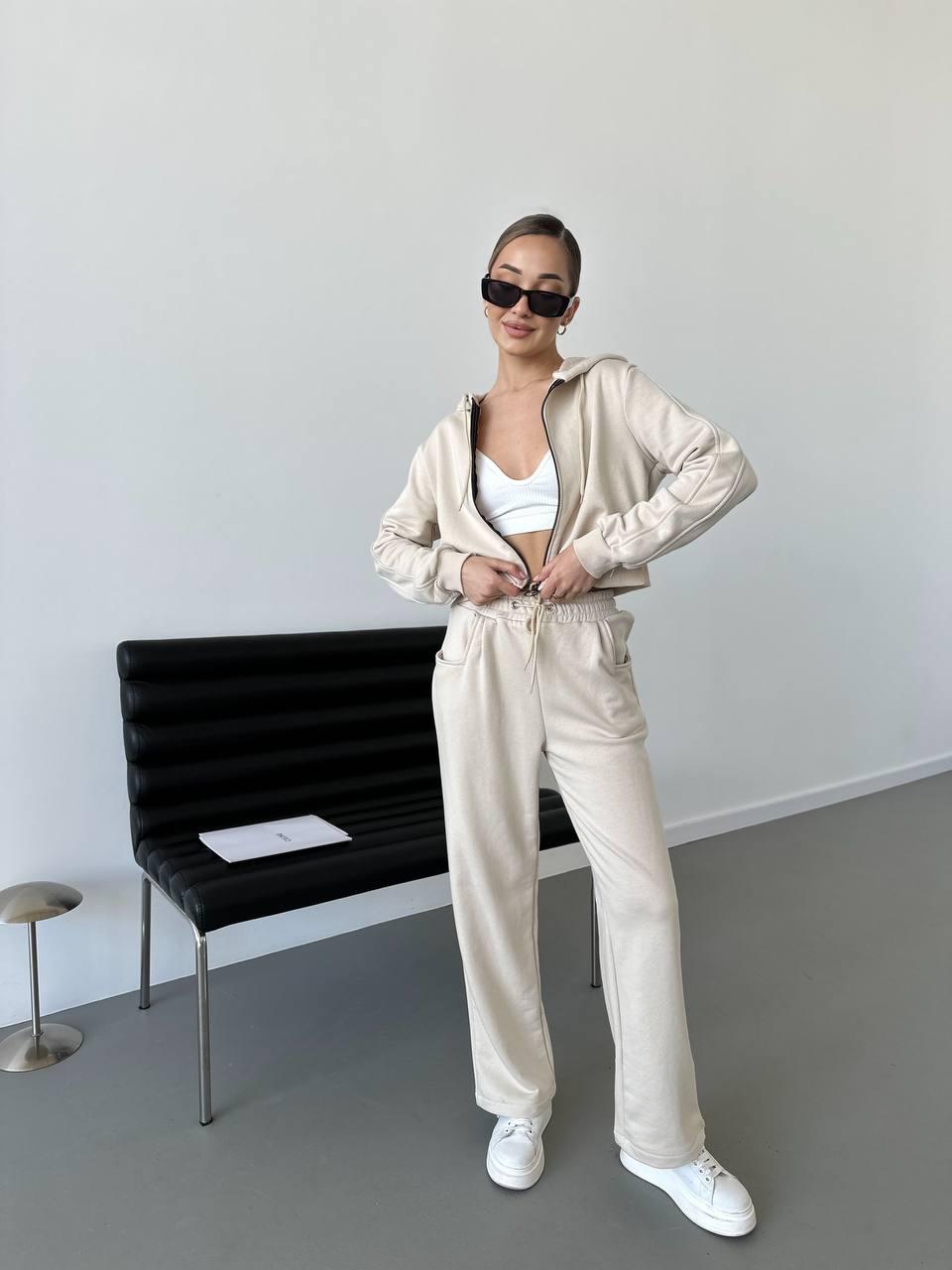 Костюм двойка женский петля р. 42-44 Молочный (С1513-716/В)