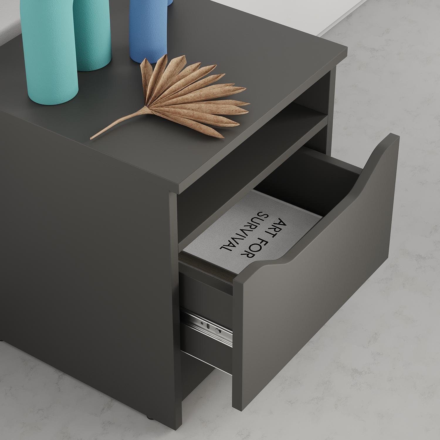 Тумба приліжкова MebelStar Лілу 40x40x44,5 см Антрацит (MBS-1378) - фото 3