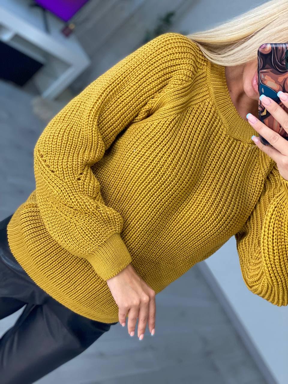 Светр жіночий Соня оверсайз р. 48 Гірчичний (222-нс) - фото 5 Светр жіночий Соня оверсайз р. 48 Гірчичний (222-нс) - фото 5
