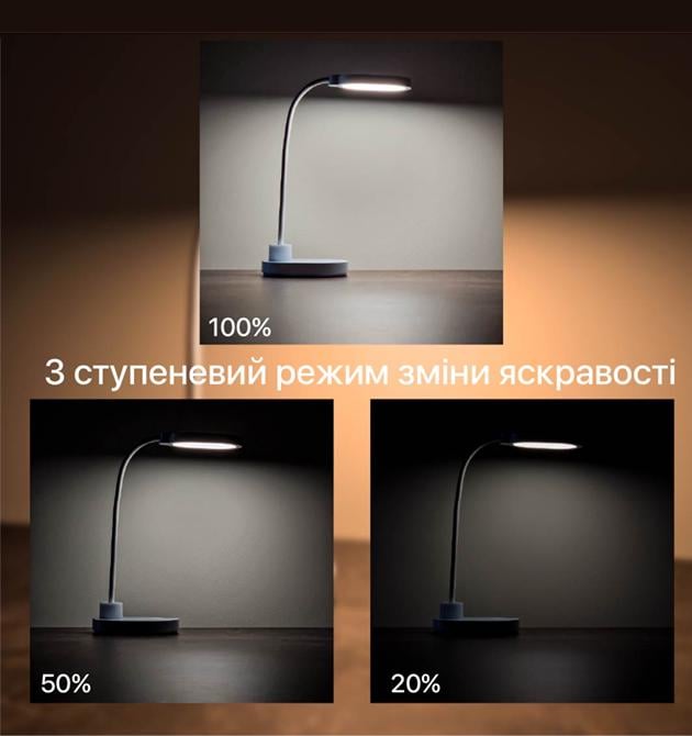 Лампа ночник настольная аккумуляторная 2400 mAh гибкая сенсорная 3 режима света LED 4200K Белый - фото 5 Лампа ночник настольная аккумуляторная 2400 mAh гибкая сенсорная 3 режима света LED 4200K Белый - фото 5