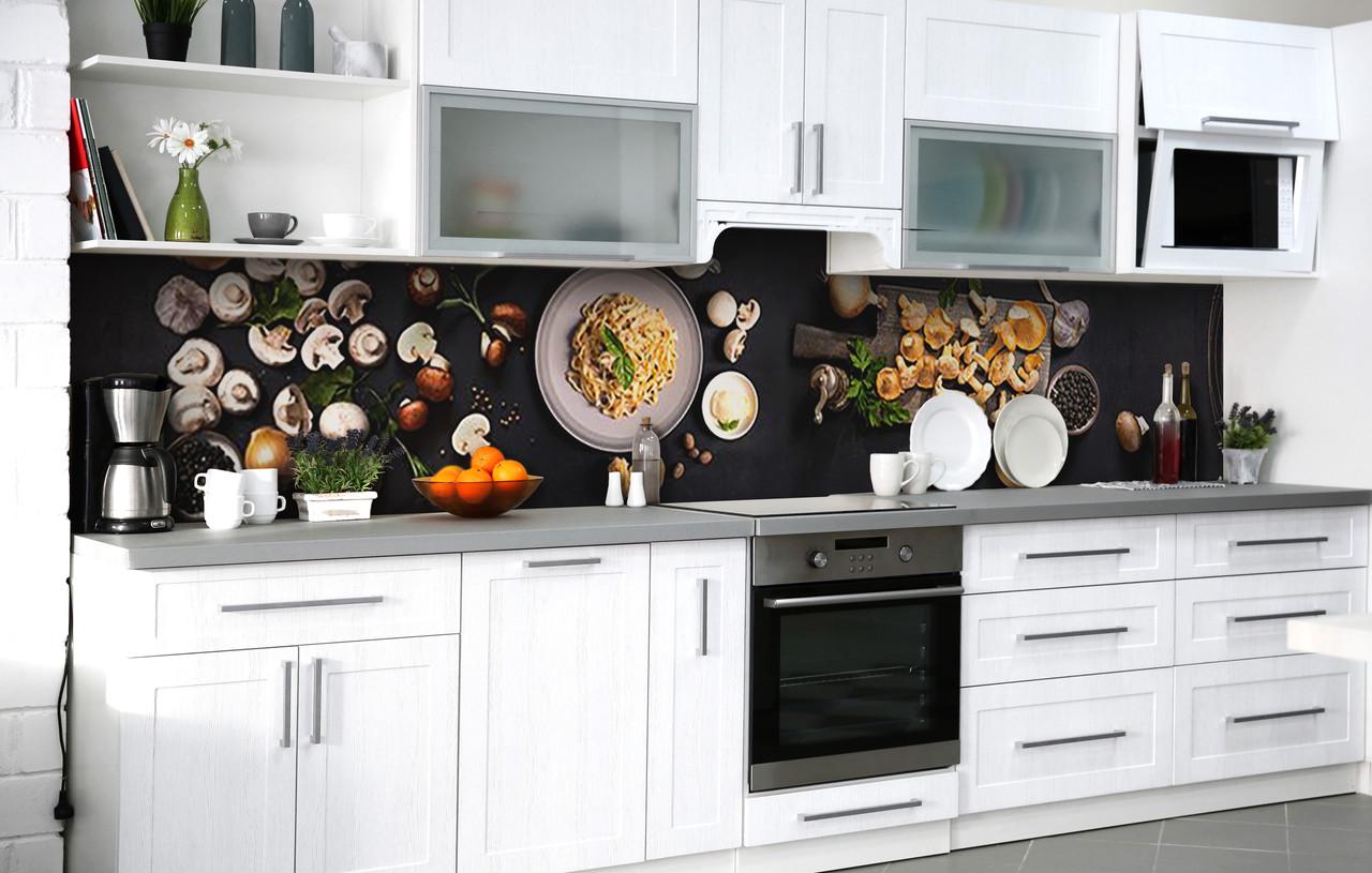 Кухонный фартук Грибная паста виниловый самоклеющийся 60х250 см