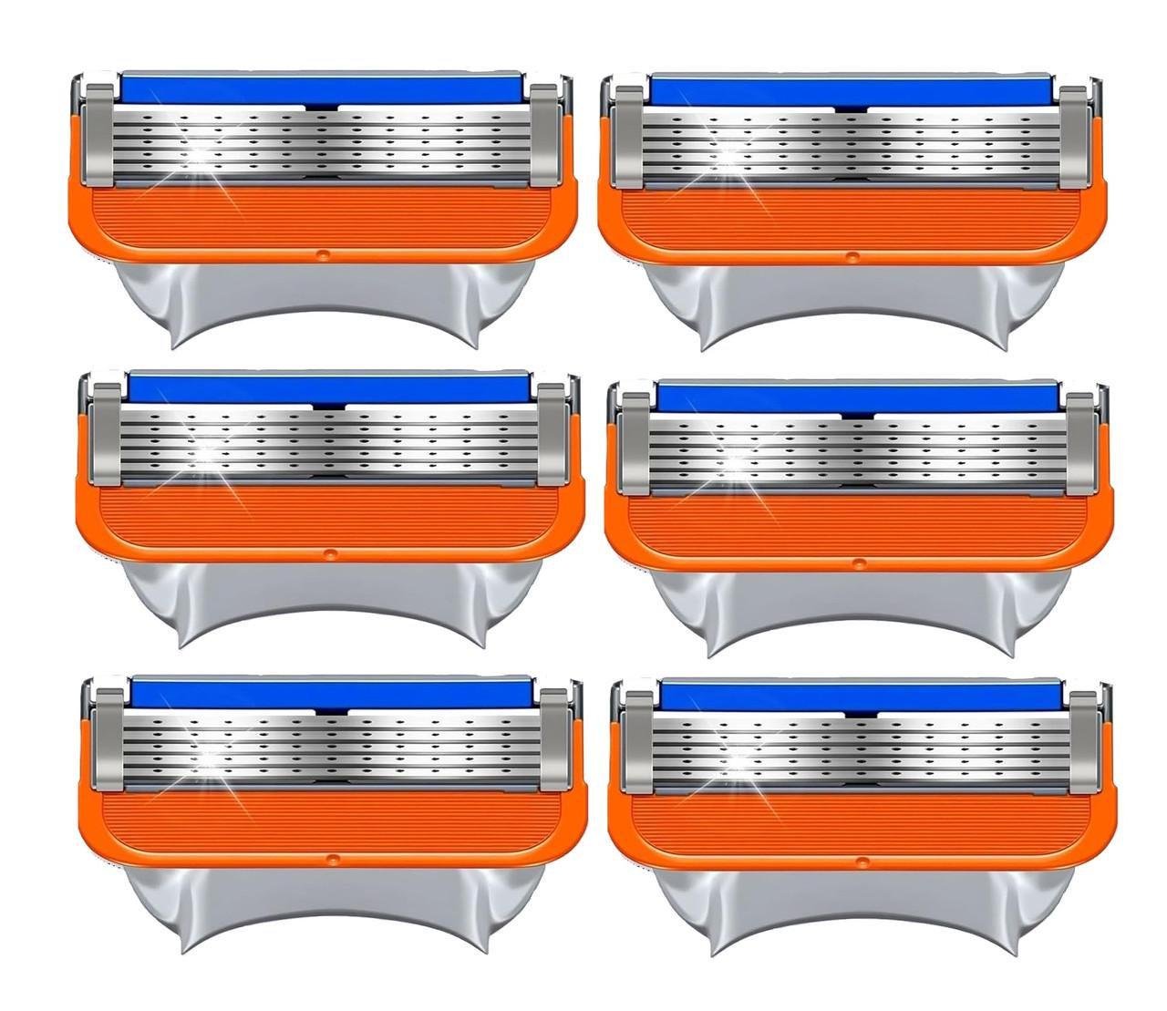 Сменные лезвия картриджи Gillette Fusion 6 кассет для мужчин без упаковки (2822295027)
